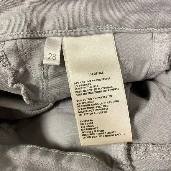 L'AGENCE Margot Lightly Coated Skinny Jeans Sz 28 - Picture 9 of 9
